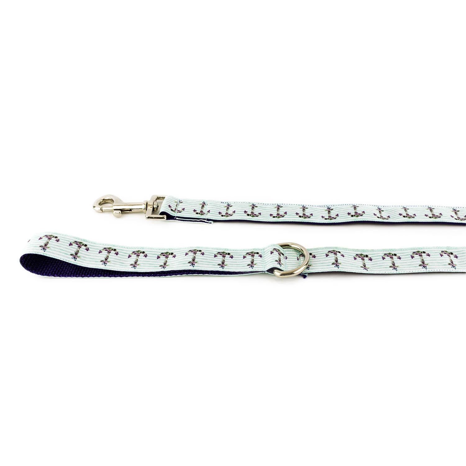 Blue Anchors on Celeste Leash - Beach & Dog Co.