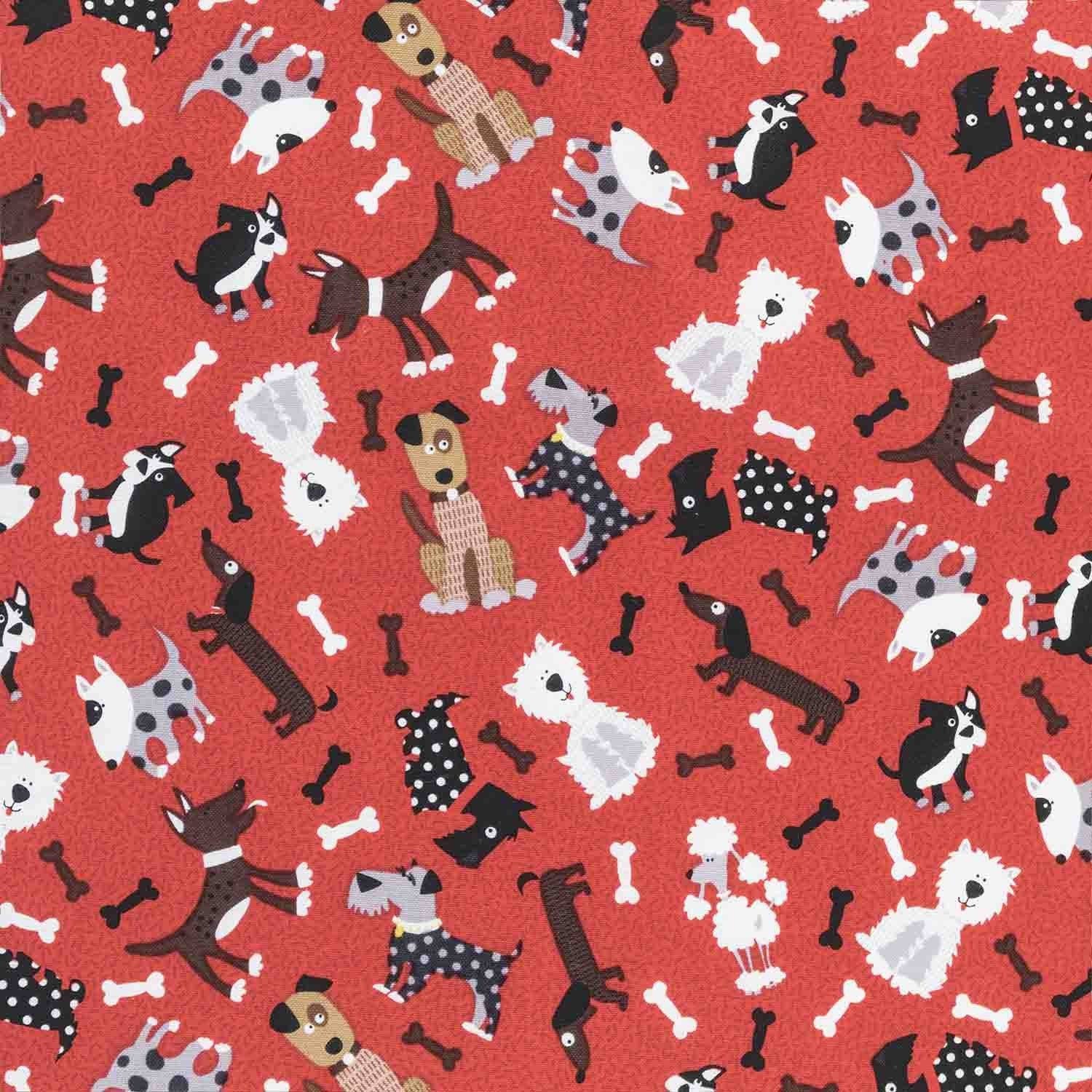 Cartoon Dogs with Bones Basket Liner