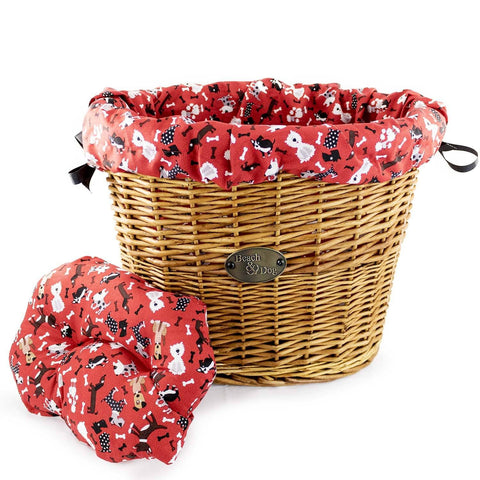 Cartoon Dogs with Bones Basket Liner - Beach & Dog Co.