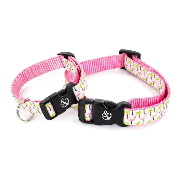 Pink flamingo hot sale dog collar