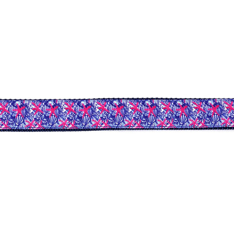 Pink Starfish with Blue Shells Collar - Beach & Dog Co.