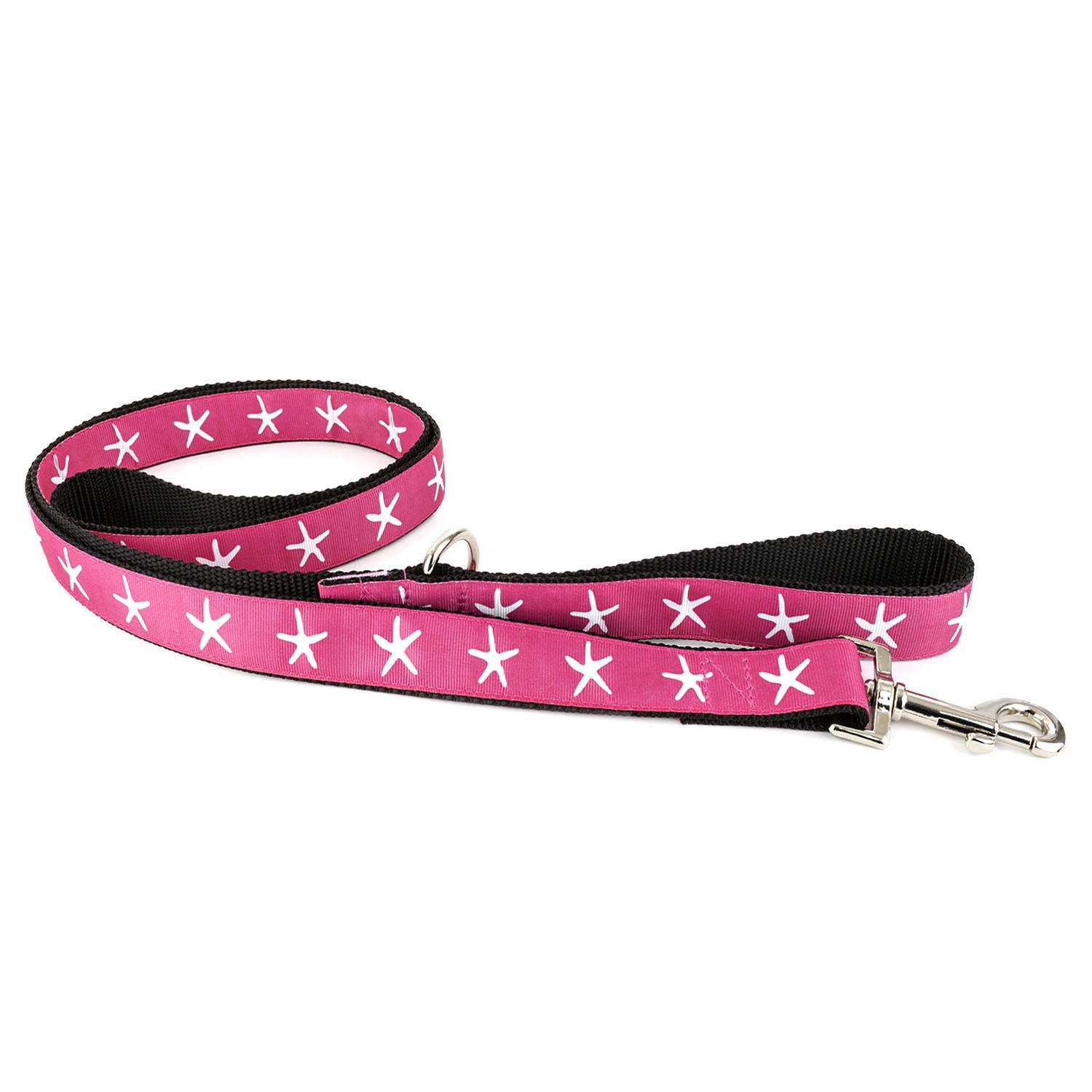 Pink and Black with White Starfish Leash