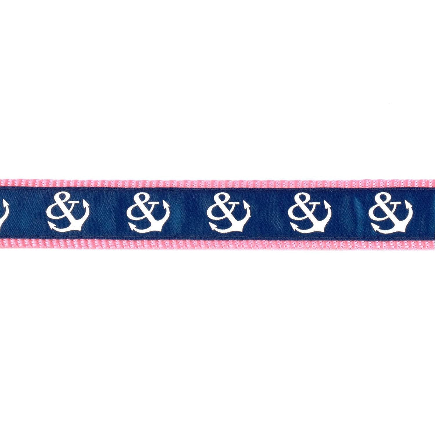 Pink and Blue Anchors Collar - Beach & Dog Co.