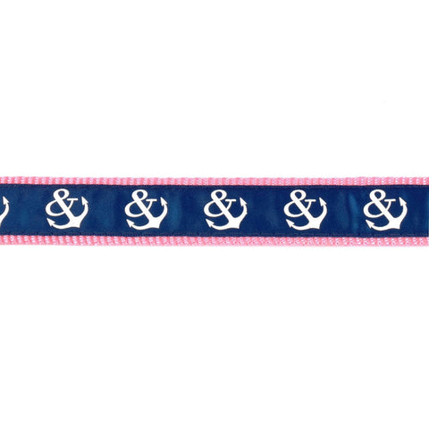 Pink and Blue Anchors Collar - Beach & Dog Co.