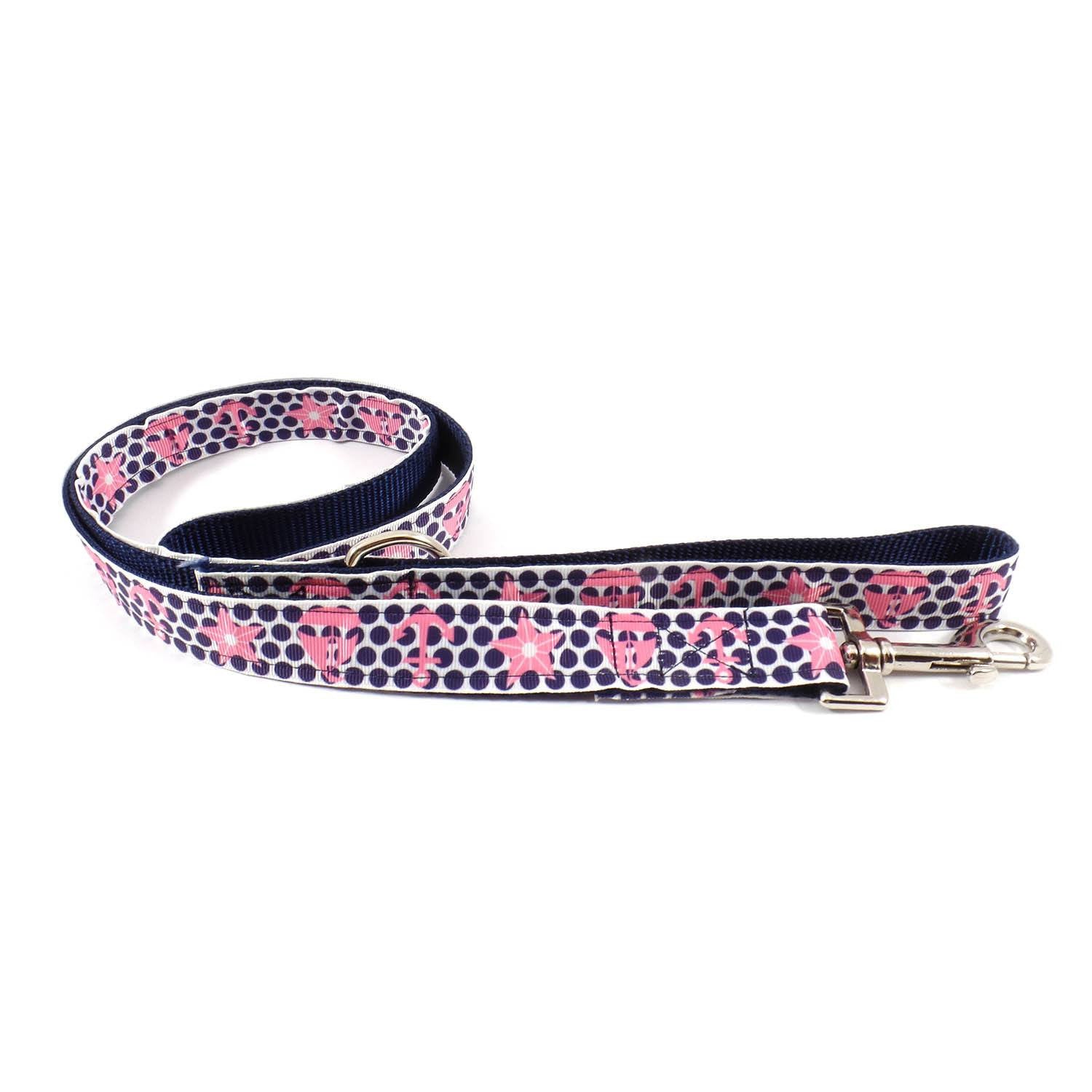 Polka Dot Blue and Pink Leash