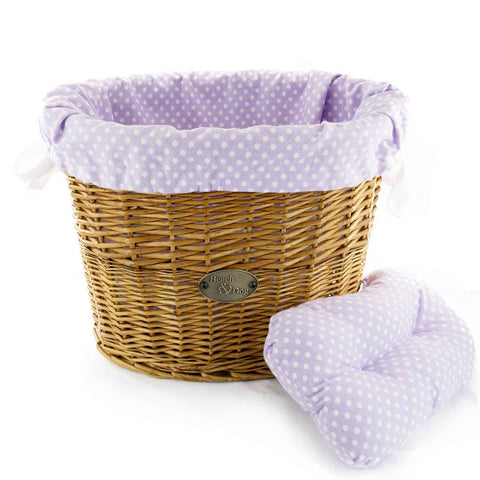 Purple Polka Dots Basket Liner - Beach & Dog Co.