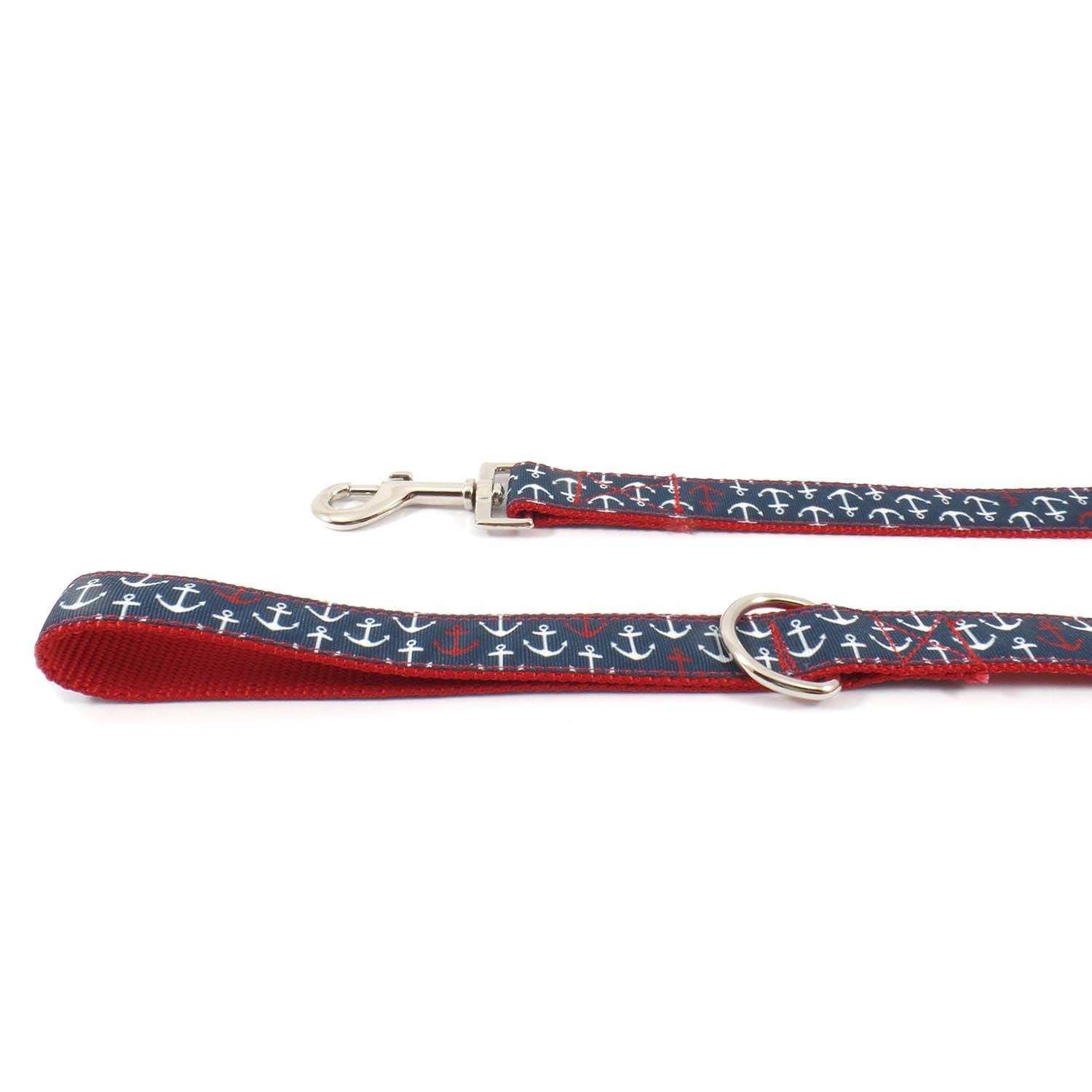 Red and Blue Anchor Leash - Beach & Dog Co.
