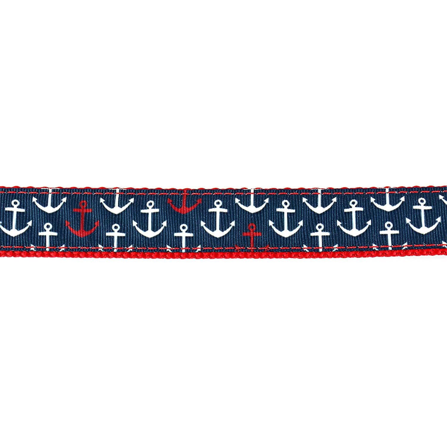 Red and Blue Anchor Leash - Beach & Dog Co.