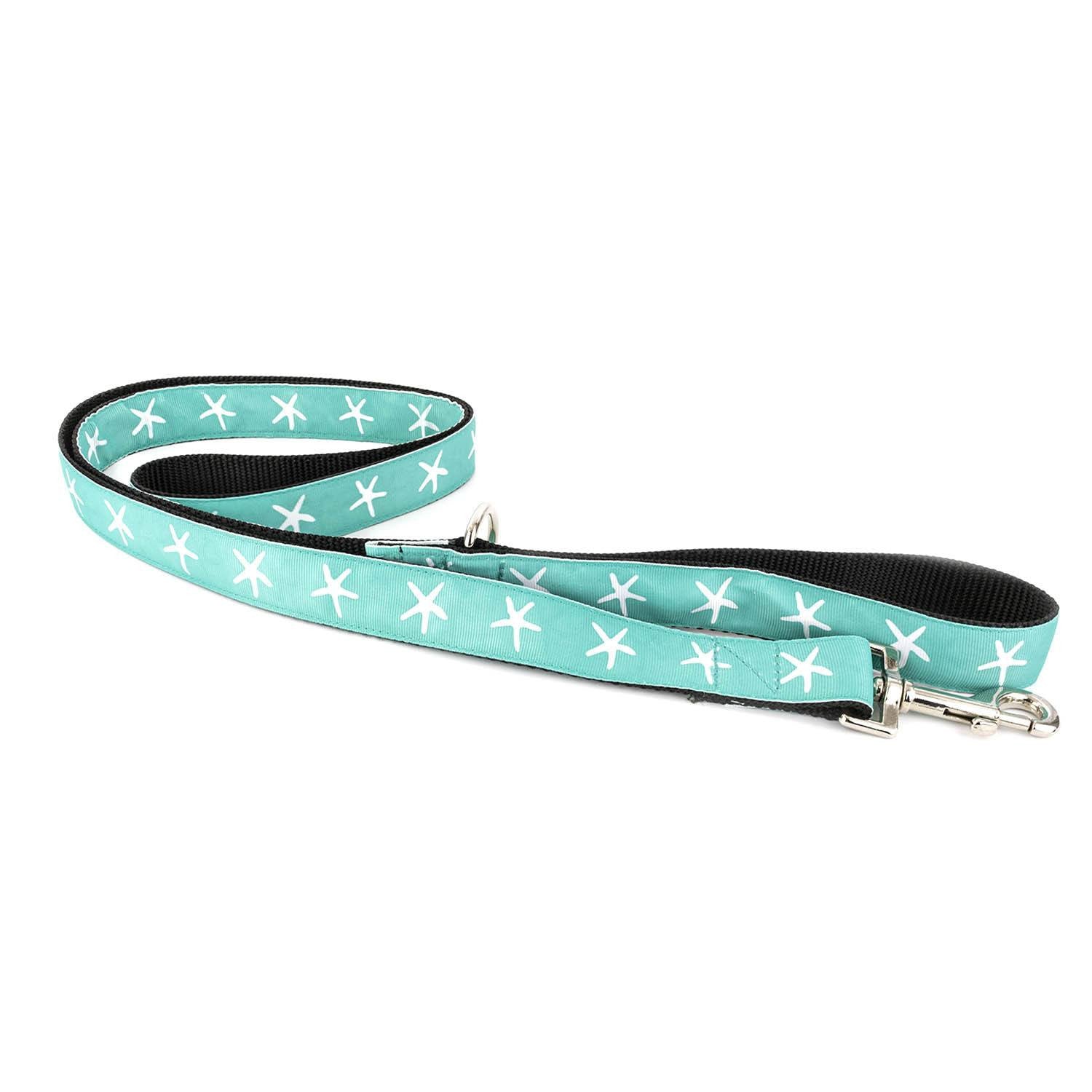 White Starfish on Aqua Leash