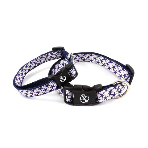 White and Purple Starfish Collar - Beach & Dog Co.