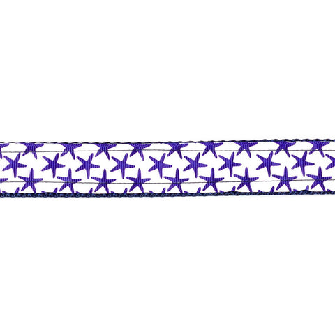 White and Purple Starfish Collar - Beach & Dog Co.