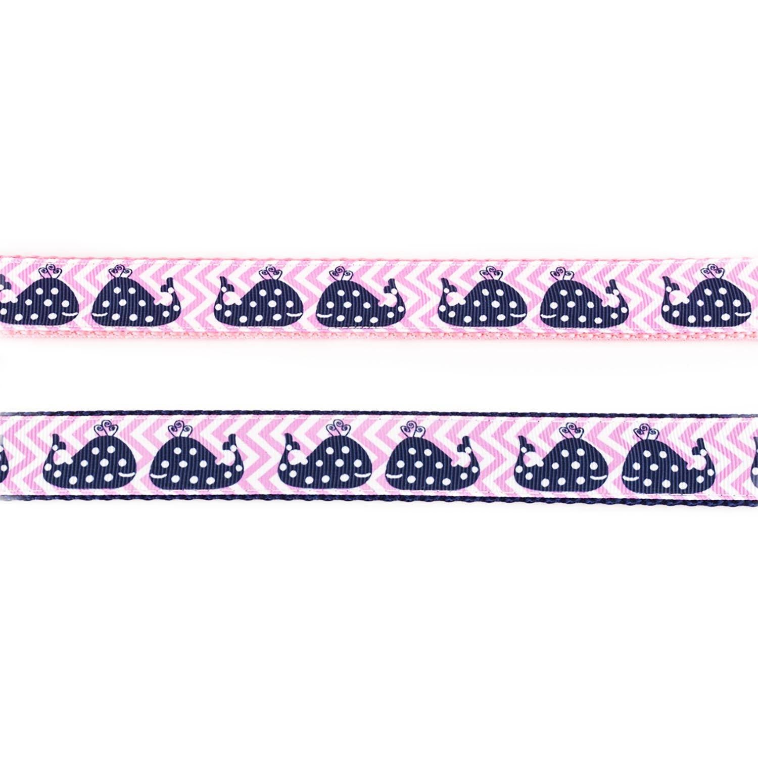 Blue Whales on Pink Collar - Beach & Dog Co.