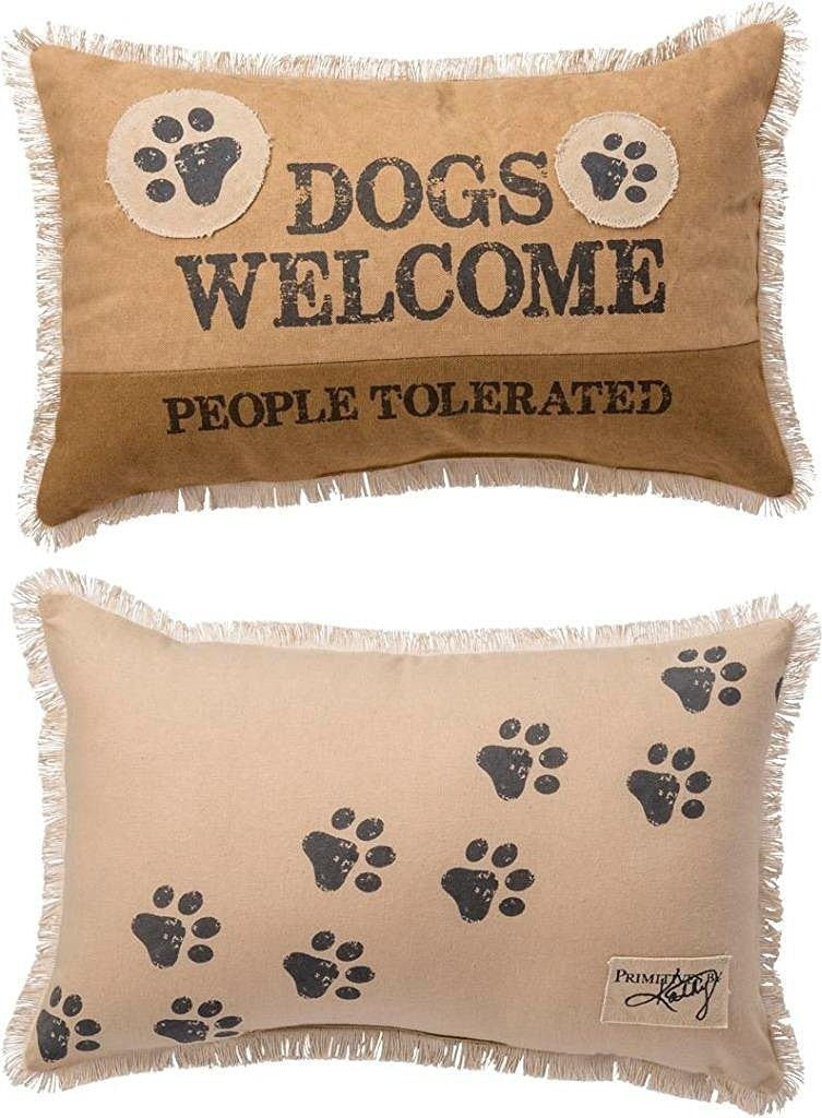 Decorative Pillow - Dogs Welcome People Tolerated - Beach & Dog Co.