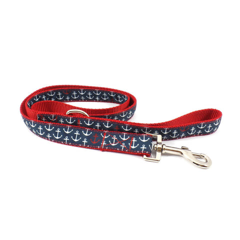 Red and Blue Anchor Leash - Beach & Dog Co.