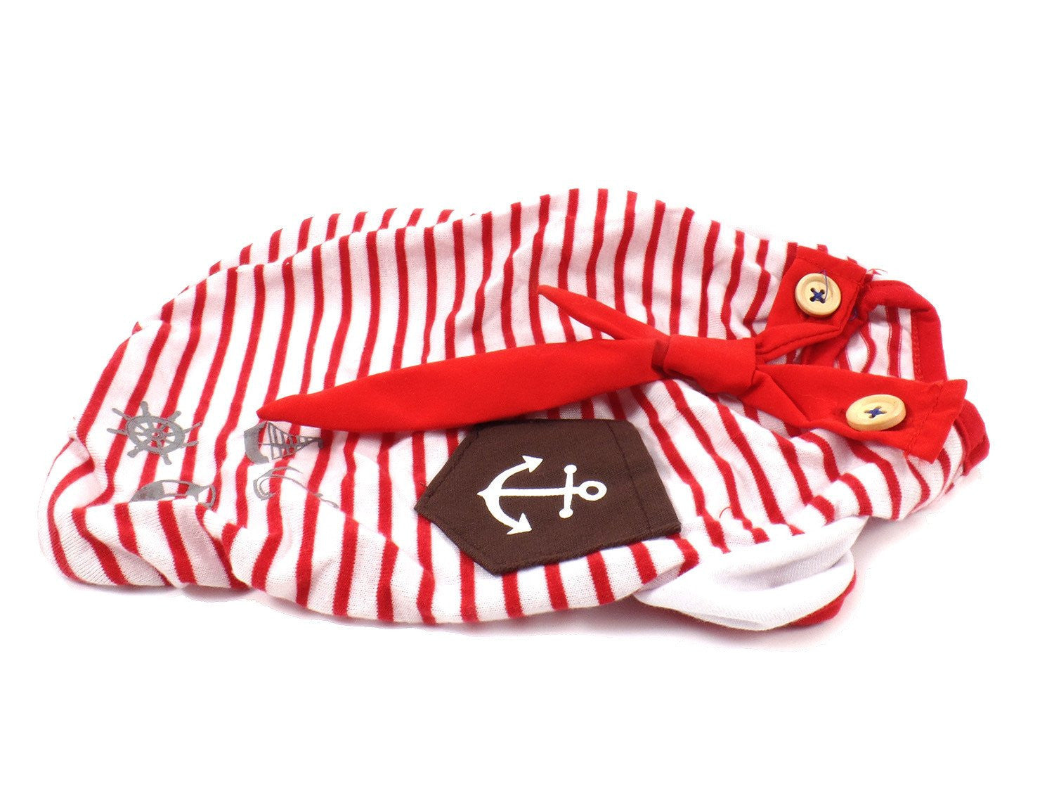 Dog Tee Red Striped with Scarf - Beach & Dog Co.