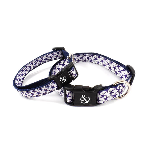 White with Boats and Anchors Collar